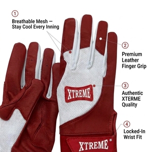Gants de frappe pour le baseball, tailles adultes et jeunes, gants de frappe pour le softball, équipement sportif pour les ligues de baseball, gants de softball - Product Image 2
