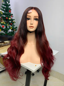 Perruques en cheveux humains, cheveux vierges vietnamiens, qualité 350 grammes, 60 cm, bouclés, lisses, ombrés, couleurs piano et noir - Product Image 6