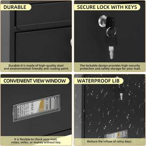 Boîte aux lettres moderne en métal robuste pour entrées de bureaux avec application de fixation murale, antirouille et durable, taille et couleur personnalisables - Product Image 6