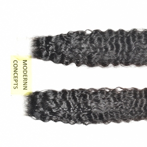 100% vierge cuticule alignée Double trame Machine 2*6 fermeture vague bouclée couleur noire Temple indien Extensions de cheveux humains pas cher - Product Image 4