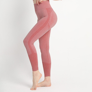 Women's Breathable Quick Dry Seamless Spandex/Polyester Full Length <b>Tummy</b> <b>Control</b> High Waist Fitness Leggings for Workout Yoga - Product Image 5