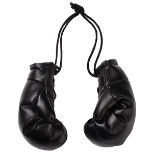 ถุงมือชกมวย PU สีดำแบบผูกเชือก ถุงมือฝึกซ้อมที่ทนทานสำหรับ MMA คิกบ็อกซิ่งทุกฤดูกาล - Product Image 1