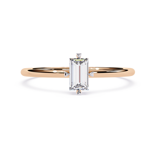 แหวนหมั้นเพชรทรงบาแก็ตต์สำหรับผู้หญิง น้ำหนัก 0.30 กะรัต เพชรเพาะเลี้ยง ความสะอาดระดับ VVS ทองคำแท้ 18K ขายส่งสำหรับงานแต่งงาน - Product Image 2