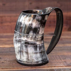 2023 American Style Viking Beer Drinking Horn Mug Hot Selling Wood Stainless Steel Ceramic Cup with Lid for Travel Coffee - Product Image 3