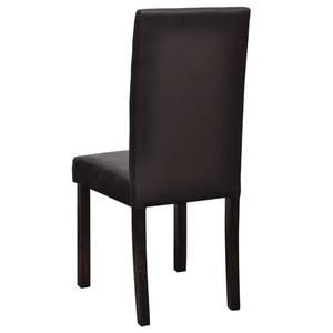 4pcs <b>Brown</b> Faux <b>Leather</b> Dining <b>Chairs</b> - Product Image 4