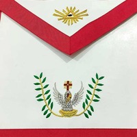 Nouvelles insignes maçonniques vintage de haute qualité, brodées à la main en cuir avec perles, aimant et patch brodé