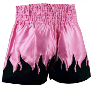 Shorts de boxe en satin personnalisés pour hommes, vente en gros, shorts de Muay Thai professionnels, taille haute, avec logo de marque - Product Image 2