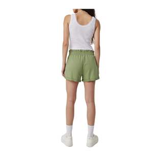 Shorts de sport en coton pour femmes, taille haute élastique, décontractés, pour l'été, avec cordon de serrage, logo personnalisé OEM, vente en gros - Product Image 5