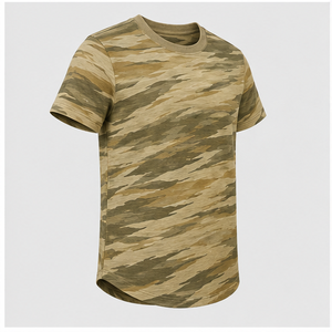 Camiseta de Manga Corta para Hombre con Estampado de Camuflaje Color Óxido de Arena Personalizado, Cuello Redondo, MTS-CAMO-0038 - Product Image 2