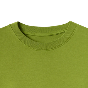 T-shirt en coton vert surdimensionné pour homme Pak Muntaha Impex, col rond, manches courtes, décontracté, logo imprimé sur le devant, couleur unie, jersey tricoté - Product Image 4