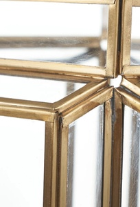 Porte-bougie en verre avec cadre en laiton, design moderne, pour la décoration de la maison, des événements et des mariages - Product Image 3