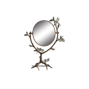 Easy Movable Aluminum Metal Tree Shape Design Brown Finished <b>Table</b> <b>Mirror</b> <b>Top</b> Selling Most Demanding - Product Image 1
