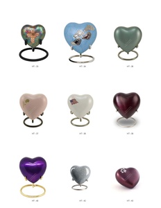 Urne funéraire en forme de cœur avec support, finition antique, design personnalisable, urnes commémoratives pour adultes, pour cendres, fournitures funéraires, idée cadeau - Product Image 2