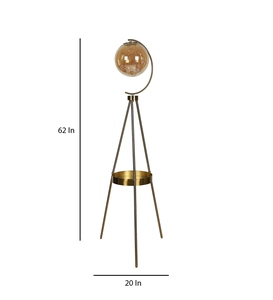 Amber Glass Shade Floor Lamp Wholesale Metal Base Standing <b>Light</b> Manufacturer Custom <b>Globe</b> Glass Floor Lamp OEM ODM - Product Image 2