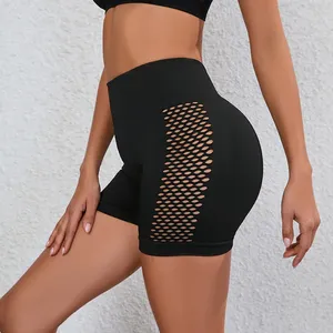 Shorts Deportivos Negros de Cintura Alta con Panel de Malla, Transpirables, de Secado Rápido, Leggings de Compresión para Mujer, para Todas las Temporadas - Product Image 5