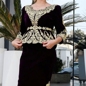 Karakou algérien, veste en velours traditionnelle pour mariée, robe de mariage traditionnelle pour femmes algériennes - Product Image 2
