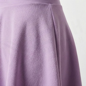 Jupe courte trapèze pour femme, taille élastique, plissée, décontractée, respirante, en spandex et polyester, couleur unie, toutes saisons - Product Image 5