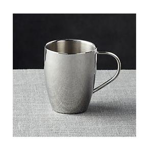 Tazas de café de acero inoxidable de pared simple, elegantes, con acabado pulido espejo y mate. - Product Image 3