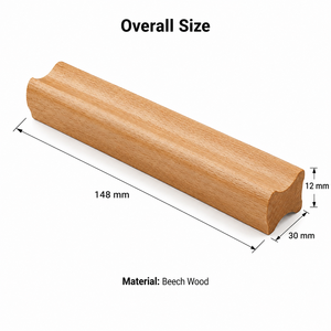 Poignées de meubles modernes en bois massif, poignées de tiroir en bois pour armoires de cuisine, chambre, commodes, personnalisables OEM ODM - Product Image 2