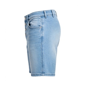 <b>Men</b> High Waist <b>Bermuda</b> <b>Shorts</b> 100% Cotton Button Fly Casual Solid Color Plus Size Washed Denim <b>Short</b> Pants - Product Image 5