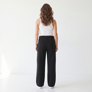 Regal Three Maternity Wide Leg <b>Sweatpants</b> <b>Women</b> Drawstring Waist 100% Fleece High Waist Adjustable Waistband Pregnancy Trouser - Product Image 3