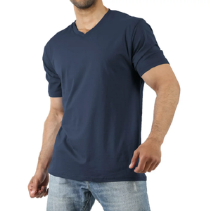 Supper Quality Men's <b>V</b>-<b>Neck</b> With Logo Printed Men <b>T</b> <b>Shirt</b> for GYM Sports <b>T</b> <b>Shirt</b> Clothing Manufacturer - Product Image 2