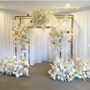Gold Metal Wedding <b>Backdrop</b> Arch Frame Rectangular Flower <b>Stand</b> for Stage Event Ceremony Decoration Display - Product Image 2