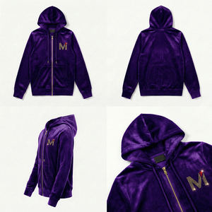 Conjunto Deportivo Casual de Lujo para Hombre, con Sudadera con Cremallera y Pantalones Jogger, Estampado de Terciopelo, Marca USA Maluza EliteVelour X - Product Image 6