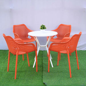 Orange High-End Modern Waterproof Durable Boat-Shaped Molded Plastic <b>Chair</b> for Comfortable Outdoor <b>Garden</b> Experience - Product Image 2