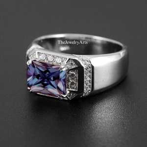 Hermoso Anillo de Piedra Alejandrita para Hombre, Plata Sólida 925, Anillo de Alejandrita, Anillo de Diseño Elegante, Anillo de Aniversario, Regalo Perfecto - Product Image 4