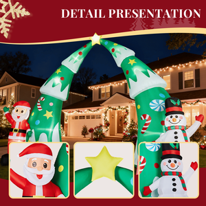 Arco Gonfiabile Natalizio Illuminato da 4,5 Metri con Babbo Natale e Pupazzo di Neve, Decorazioni Natalizie da Esterno per Giardino - Product Image 2