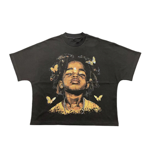 T-shirts à prix réduit, T-shirt personnalisé à manches courtes, imprimé graphique DTG, coton lourd 100%, style streetwear oversize - Product Image 3