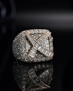 Best Quality Custom Design Brilliant Cut Moissanite Cocktail <b>Ring</b> Rhodium Plated Luxury for Anniversary Gift Stones Available - Product Image 1