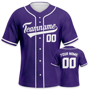 Maillot de baseball/softball brodé personnalisé, style boutonné, col en V pour homme, bretelles réglables, 100 % polyester, manches courtes - Product Image 6