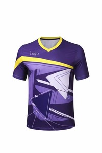 เสื้อกีฬาผู้ชายสั่งทำขายส่ง พิมพ์ลายแบบซับลิเมชั่น สำหรับแบดมินตัน เทเบิลเทนนิส วอลเลย์บอล เสื้อยืดวิ่งแห้งเร็ว รับผลิตแบบ OEM - Product Image 4