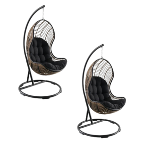 Modern Rattan Hanging <b>Egg</b> Chair with Comfortable Swing <b>Seat</b> for Patio and Outdoor Furniture - Product Image 5