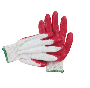Gants tricotés résistants aux coupures en coton rouge enduit de latex, ambidextres, à manchette extensible, pour le nettoyage domestique et la protection - Product Image 2
