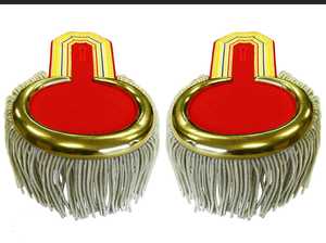 Epaulettes Ligeros para Exteriores con Flecos de Bullion, Insignias Metálicas para Uniforme, Parches Bordados Azules con Inlay para Rango, para Marcha - Product Image 2