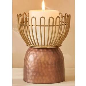 Support à bougies en métal à 5 bras, gravé à la main, design créatif, pour mariage, fête, hôtel, restaurant, décoration - Product Image 6