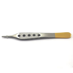 Pinzas para tejidos TC Adson 12cm 1x2 dientes, carburo de tungsteno, mango dorado, acero inoxidable, instrumentos quirúrgicos, dentales y de plástico, CE ISO - Product Image 4