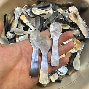 Unique Rainbow Luster Black MOP Spoon Premium <b>Shell</b> Caviar Server Handcrafted Artisan Craft Custom Logo Luxury Restaurant - Product Image 1