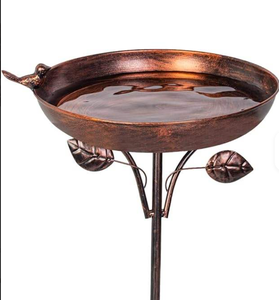 Outdoor Art Deco Metal Powder Coated <b>Bird</b> Bath Bowl Feeder <b>Stand</b> with Decorative Water Basin for Yard Patio Lawn - Product Image 2