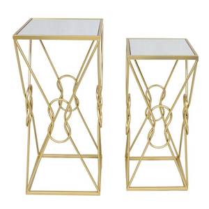 Contemporary Metal <b>Nesting</b> Coffee <b>Table</b> Set with Durable Build and Space Saving Stackable Concept - Product Image 3