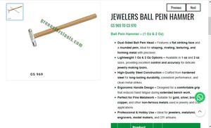 Jewelers <b>Ball</b> Pein Hammer Dual Head 1 Oz 2 Oz Jewelry Making Tools Steel Goldsmith Hand Tools | Item No GS-969 - Product Image 3