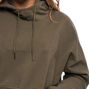 Sudadera con capucha y top corto de punto para mujer, estilo Y2K, con cremallera, costuras en contraste, corte holgado, lisa, con textura gofrada - Product Image 5