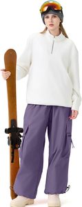 Pantalon de ski unisexe chauffant, coupe-vent et imperméable, avec cordon de serrage, style cargo, pour activités de neige en extérieur, 10000 mm - Polyester Tex - Product Image 6