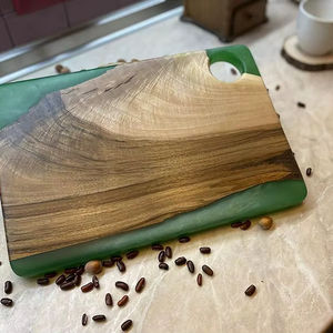 Planche à découper rectangulaire en résine Green Aura, écologique, passe au lave-vaisselle, avec manche en bois, épaisseur 1,5 cm - Product Image 1