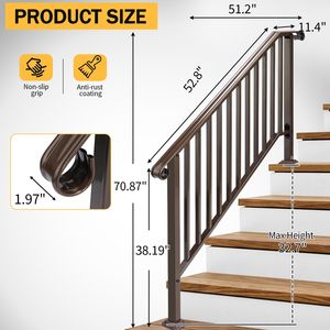 Ringhiera in Ferro a 4 Livelli per Esterni con Finitura Rame, Eleganti Componenti per Scale da Esterno - Product Image 4