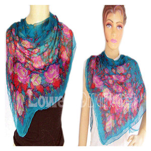 Luxury Nylon <b>Chiffon</b> Printed Designer <b>Scarf</b> Lightweight Fashion Shawl Elegant Floral Wrap Soft Breathable Head Neck <b>Scarf</b> - Product Image 1