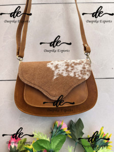 Natural Cowhide <b>Handbag</b> Western Hair on Hide Leather Crossbody Sling Purse Multi Purpose Purse - Product Image 4